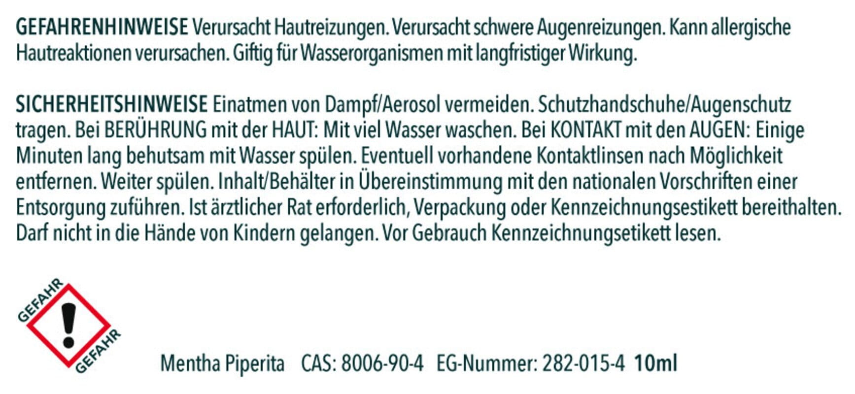 Bio Pfefferminzöl - natürliches ätherisches Öl - 10 ml - Minzöl - von Unimedica