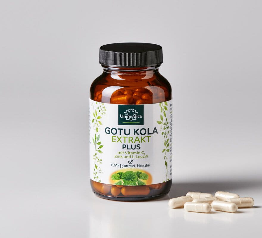 2er-Sparset: Gotu Kola Extrakt Plus - mit Vitamin C, Zink und L-Leucin - 2 x 120 Kapseln - von Unimedica