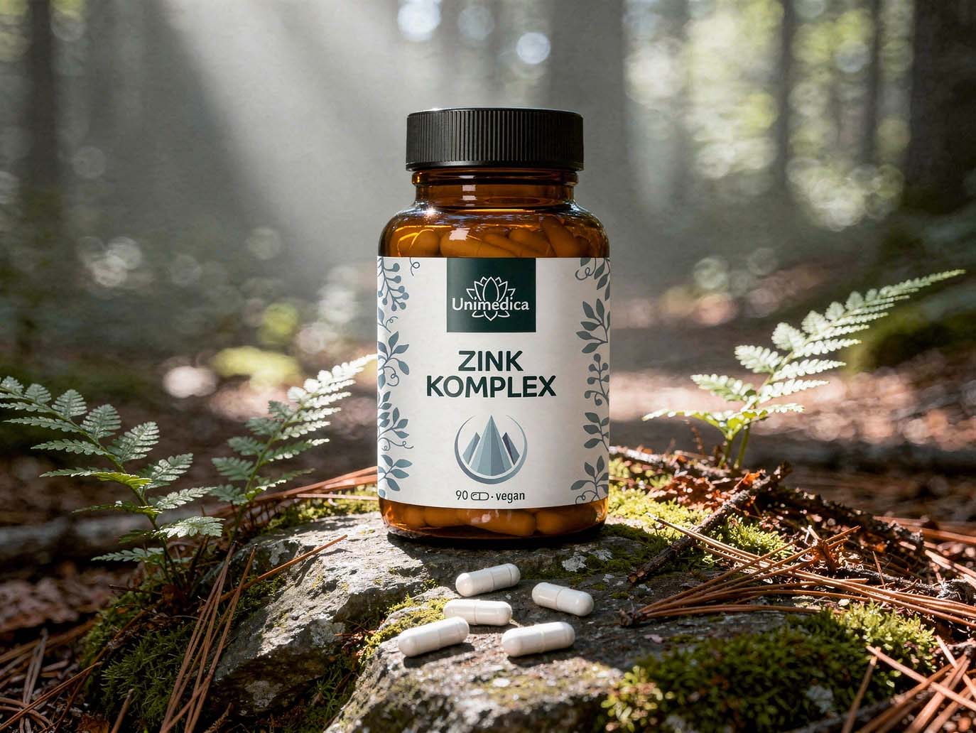 Zink Komplex - 3 Formen - 25 mg Zink pro Tagesdosis (1 Kapsel) - hochdosiert - 90 Kapseln - von Unimedica