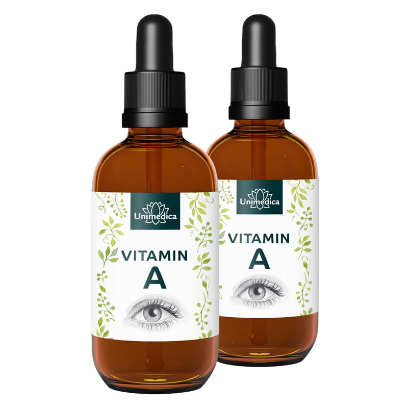 Lot de 2: Gouttes de vitamines A - 1500 µg / 5000 UI (3 gouttes)  hautement dosé - par Unimedica