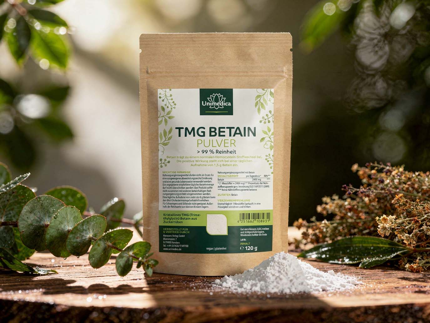 TMG Betain kristallin - > 99 % rein - 120 g - von Unimedica