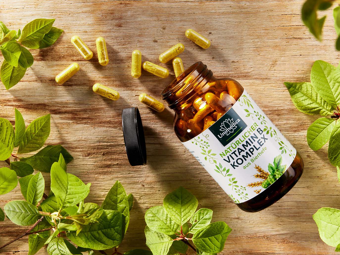 Vitamin B-Komplex aus Bierhefe + B-Vitamine - 120 Kapseln - von Unimedica