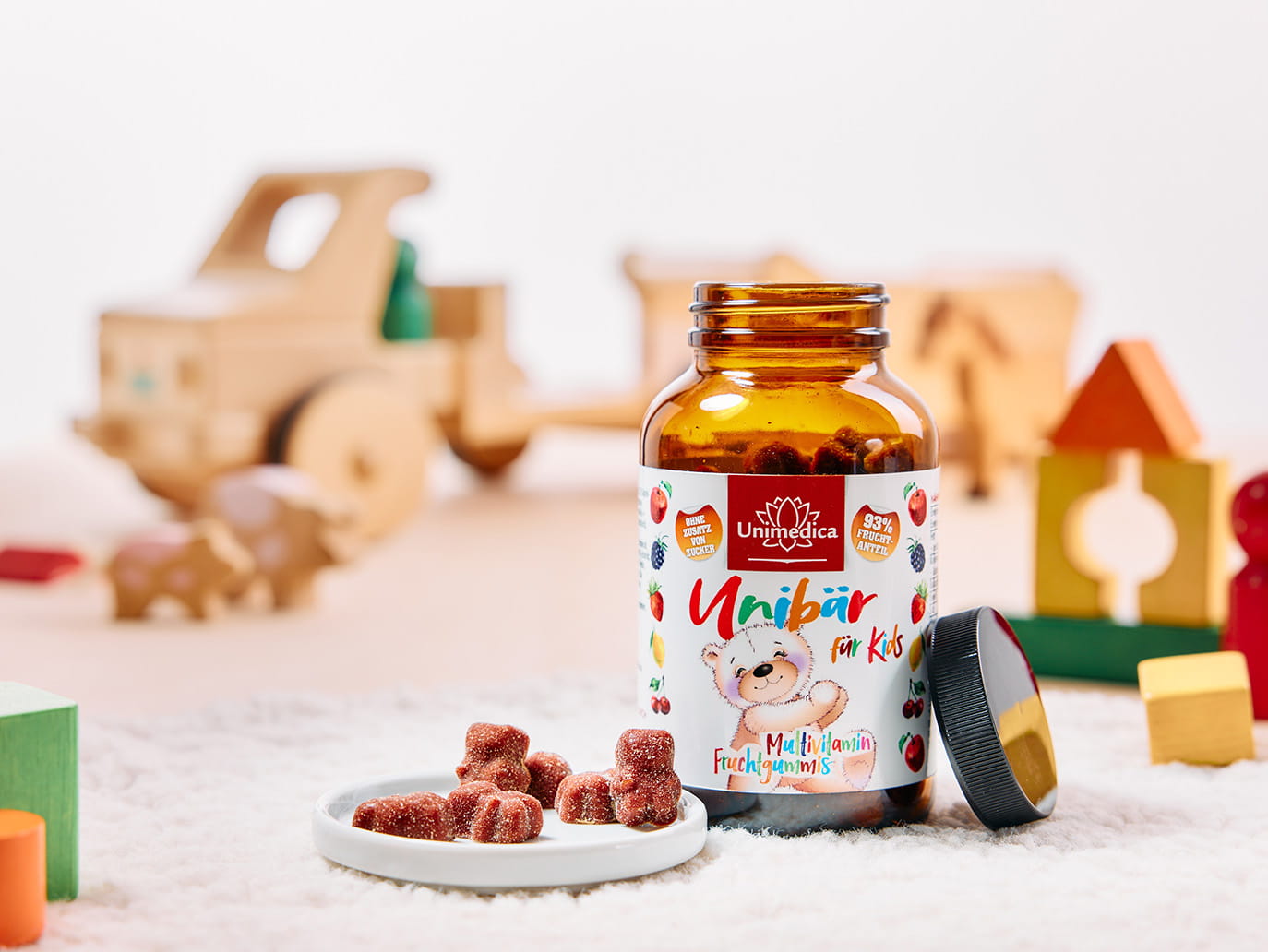 Unibär pour enfants - multivitamines - bonbons gélifiés aux fruits - 60 bonbons - de Unimedica