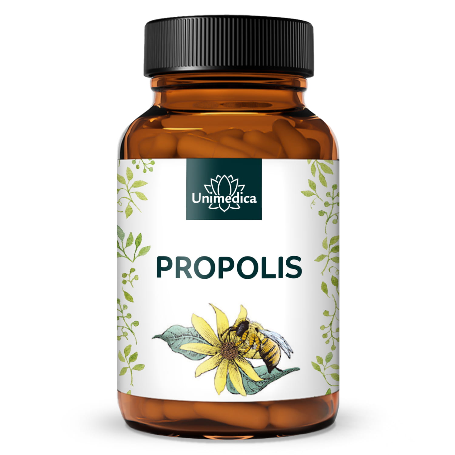 Propolis Kapseln - 1.000 mg Propolisextrakt pro Tagesdosis (2 Kapseln) - 60 Kapseln - von Unimedica
