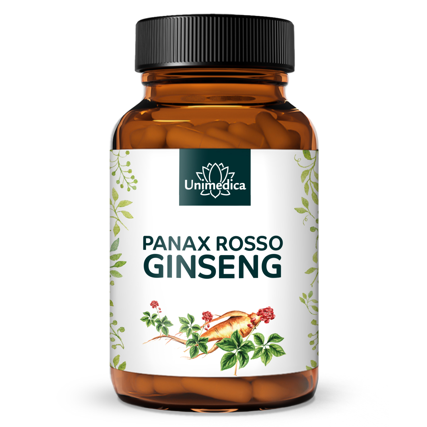 Estratto di Panax Ginseng rosso - Ginseng coreano C.A. Meyer - 480 mg per dose giornaliera (2 capsule) - 20% ginsenosidi - 100 capsule