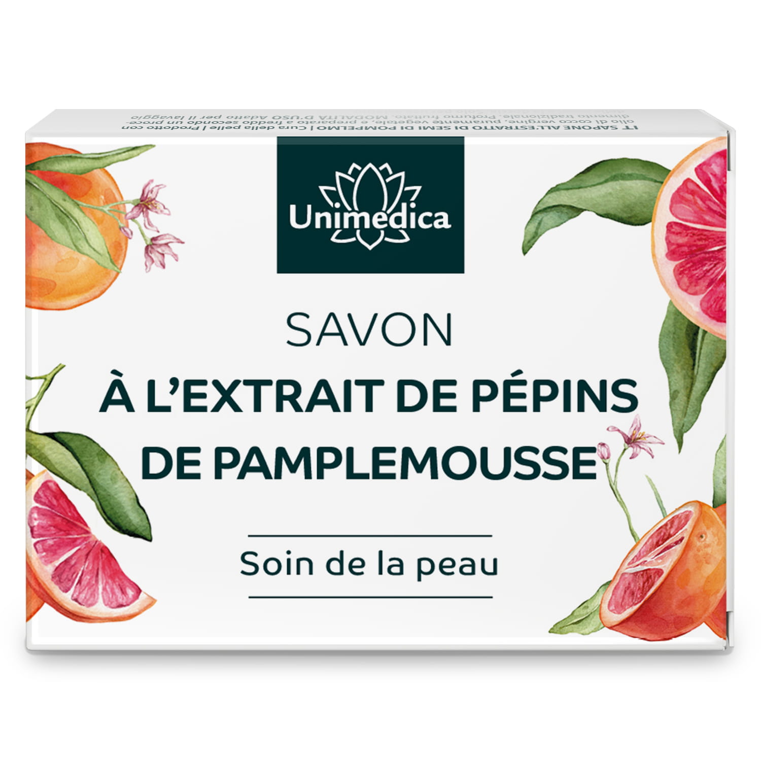 Savon aux pépins de pamplemousse - savon de coco à l'extrait de pépins de pamplemousse  entièrement naturel et saponifié à froid - 100 g - par Unimedica