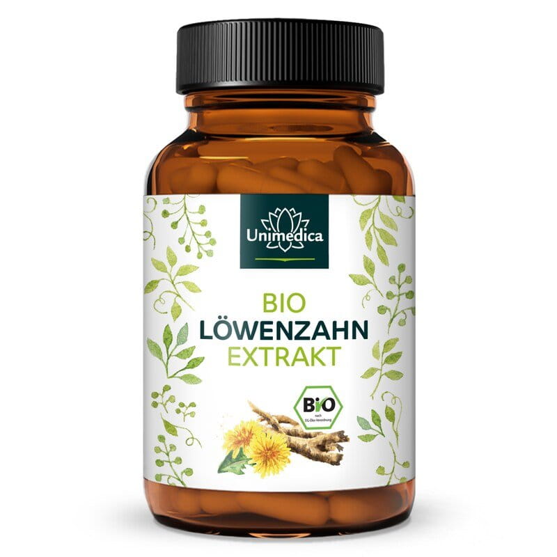 Organic Dandelion Extract - 500 mg per daily dose (1 capsule) -120 capsules - by Unimedica