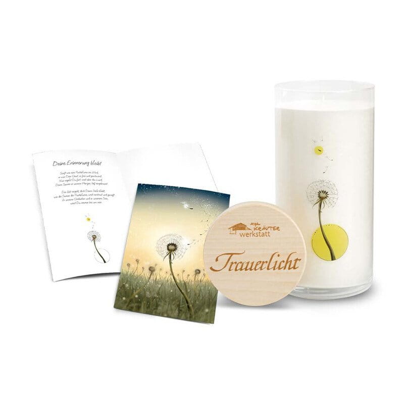Heilkräuter Kerze Trauerlicht "Wiese" - Allgäu Kräuterwerkstatt