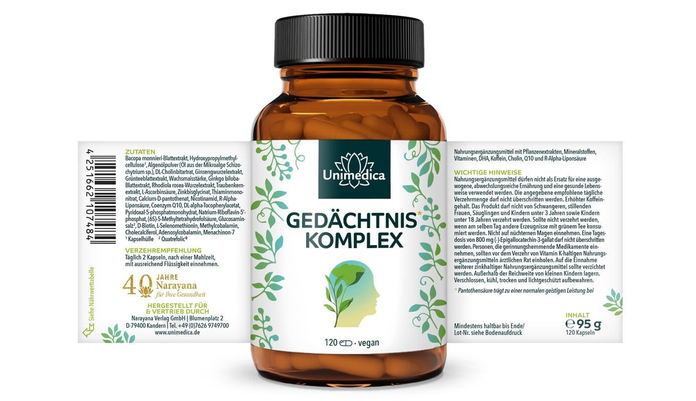 2er-Sparset: Gedächtnis* Komplex - 2 x 120 Kapseln - von Unimedica