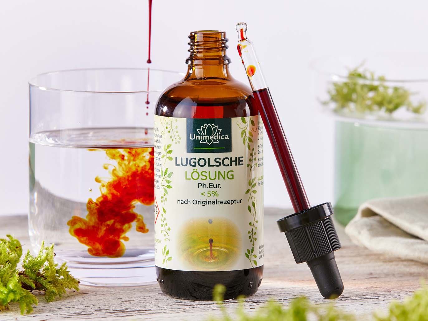 Lugolsche Lösung < 5 %, (Jodlösung) - Original (Jod / Iodine) - 100 ml - von Unimedica