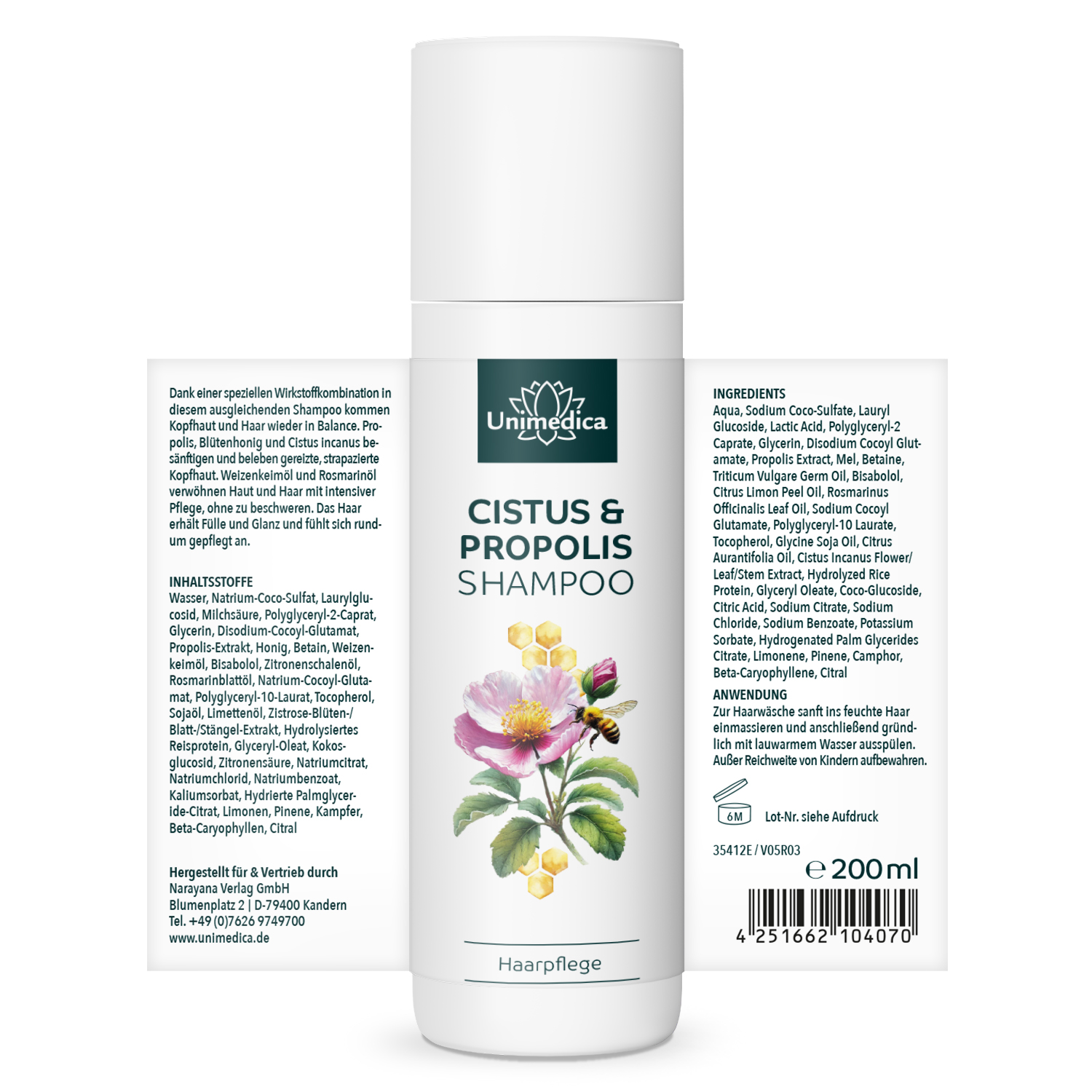 2er-Sparset: Cistus & Propolis Shampoo - 2 x 200 ml - von Unimedica