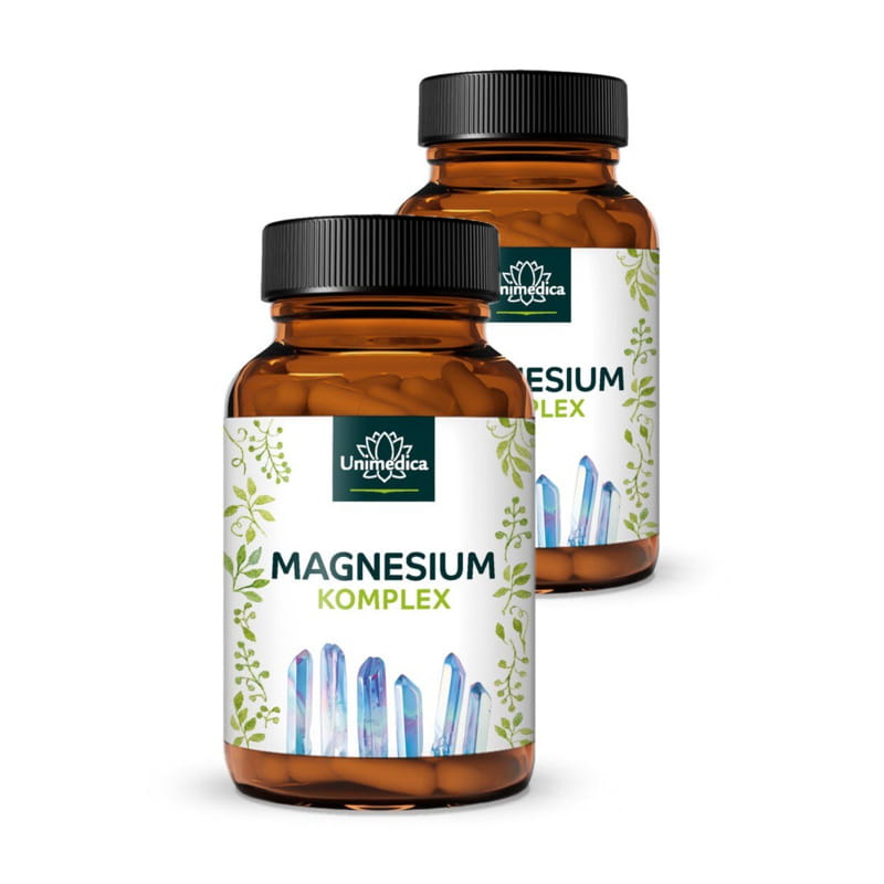 Magnesium Komplex - 417 mg elementares Magnesium pro Tagesdosis (2 Kapseln) - 180 Kapseln