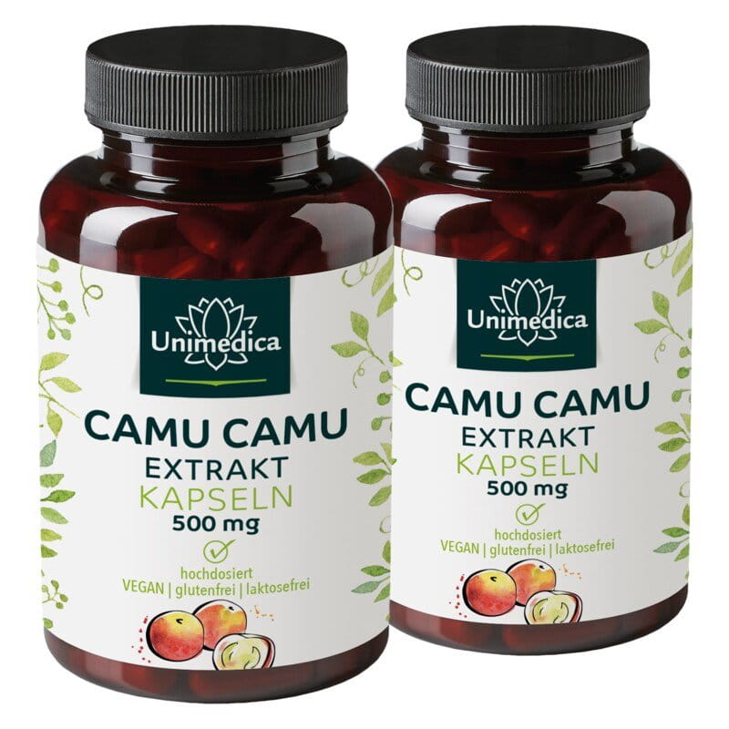 2er-Sparset: Camu Camu - 500 mg hochdosiert - 2 x 120 Kapseln - von Unimedica