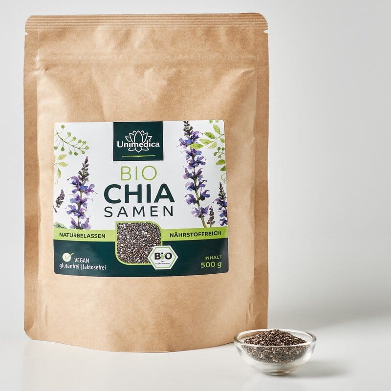 Graines de chia bio - naturelles - 500 g - par Unimedica