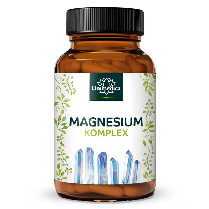 Magnesium Komplex - 417 mg elementares Magnesium pro Tagesdosis (2 Kapseln) - 180 Kapseln - von Unimedica