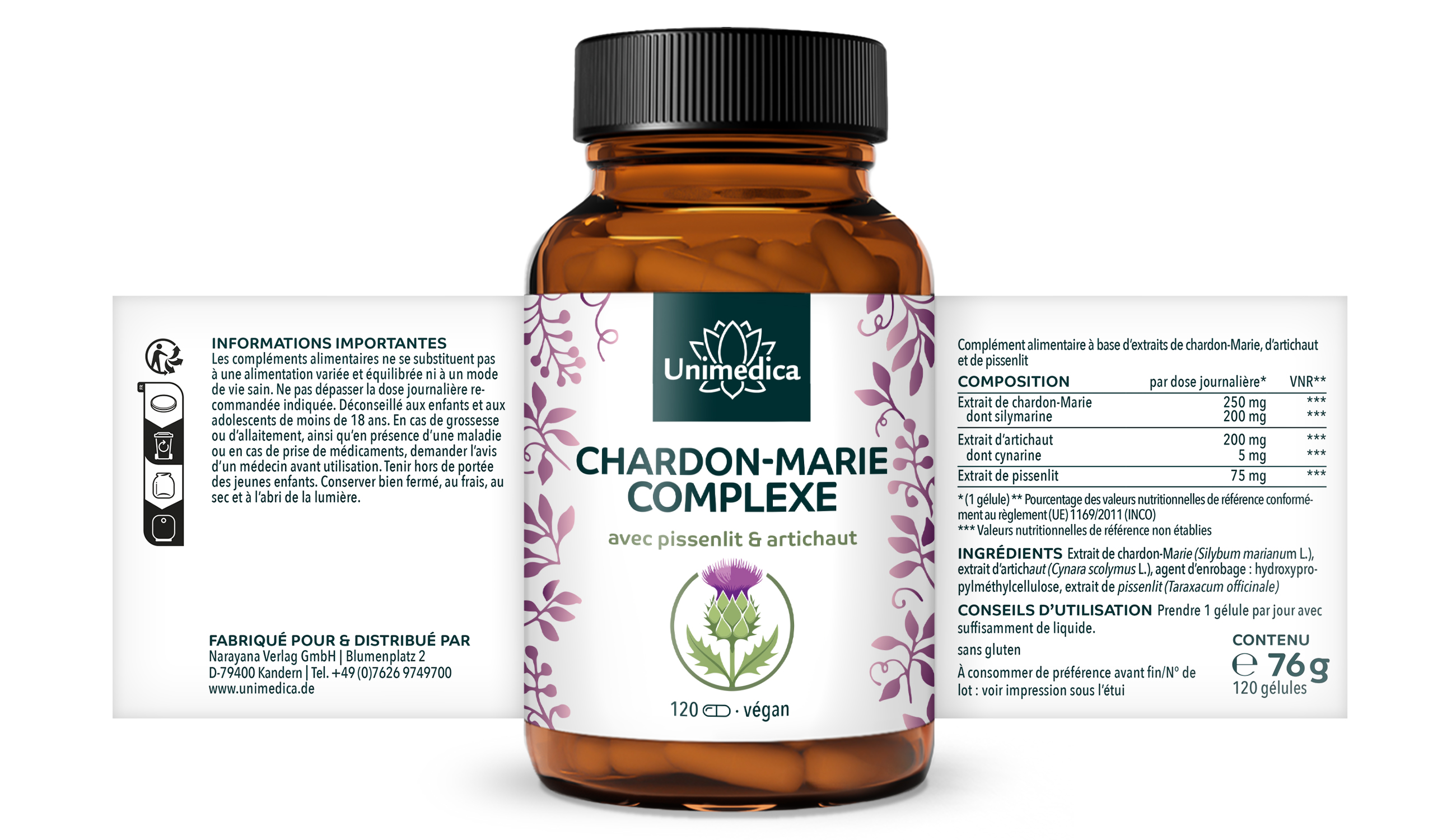 chardon-Marie -120 gélules - Unimedica