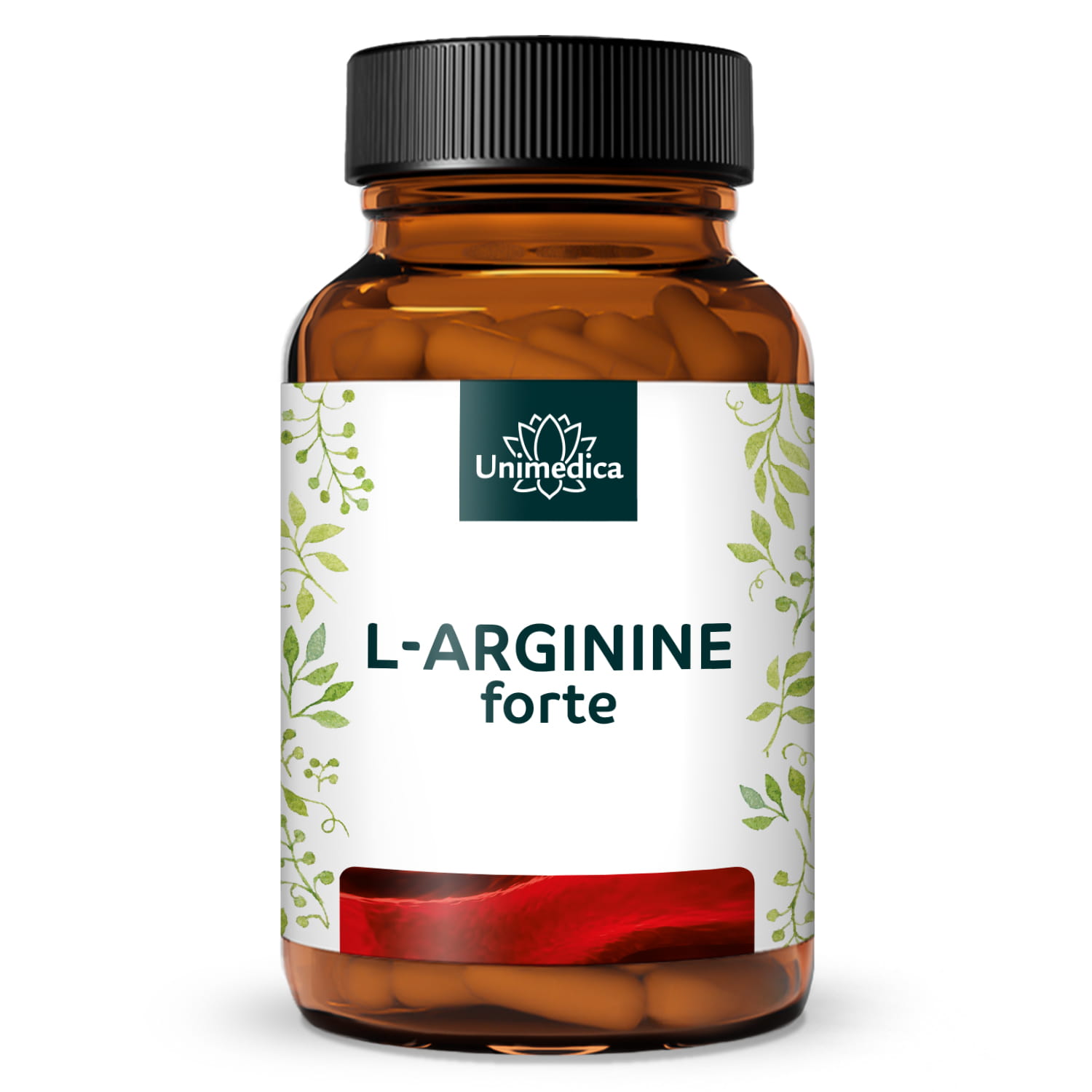 L-arginine forte  3 720 mg par dose journalière (6 gélules)  obtenue par fermentation naturelle  hautement dosée - végane - 365 gélules - par Unimedica