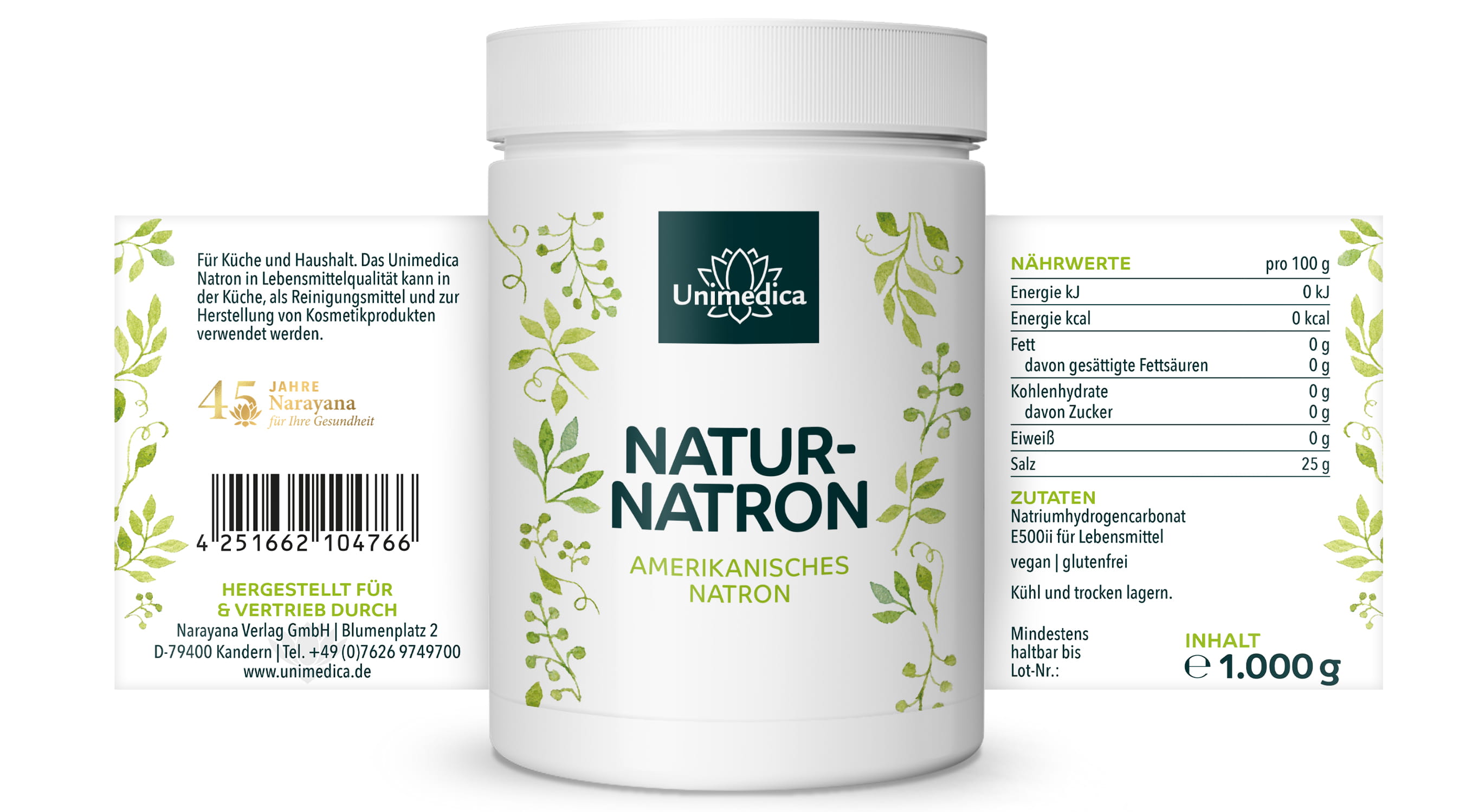 Naturnatron - Amerikanisches Natron - 1 kg - von Unimedica