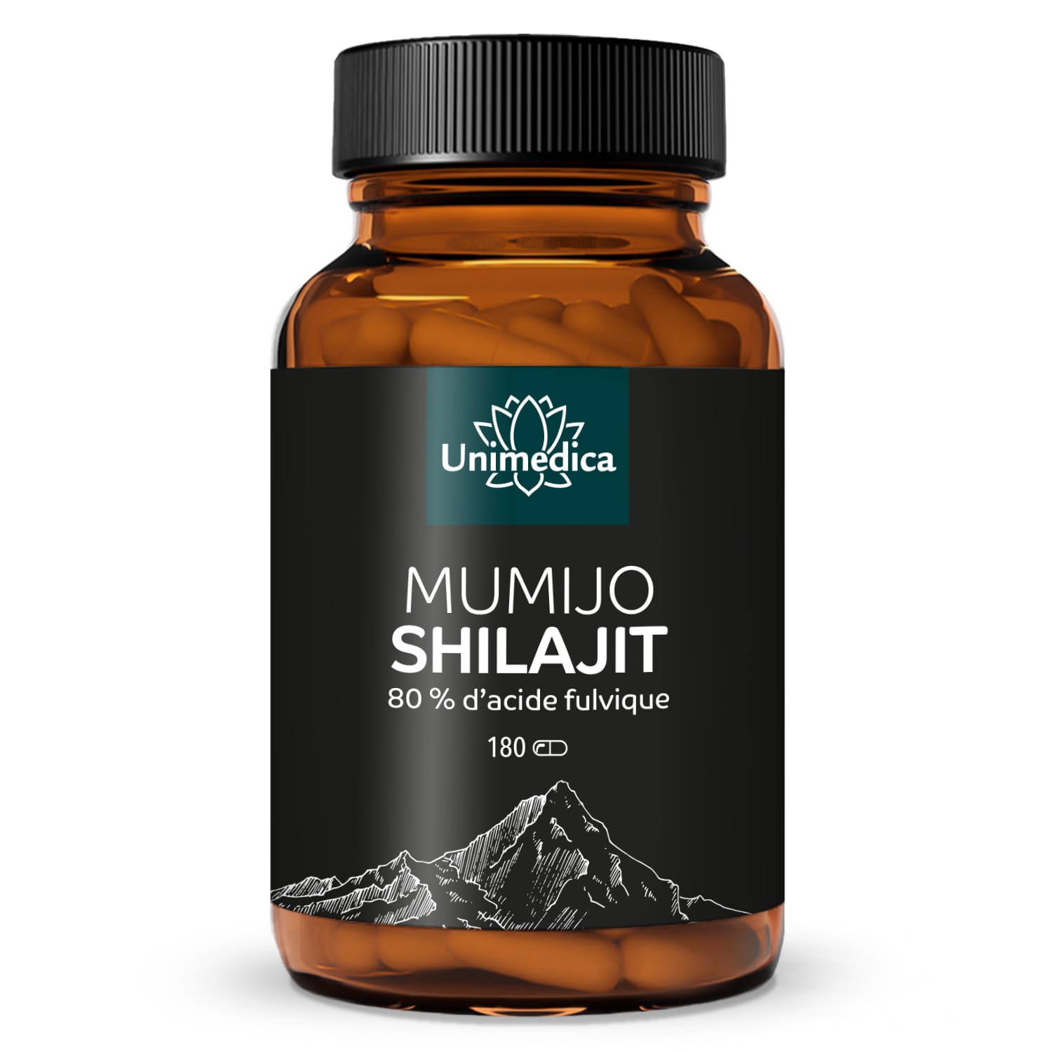 Mumijo Shilajit avec 80 % d'acide fulvique - 180 gélules - par Unimedica