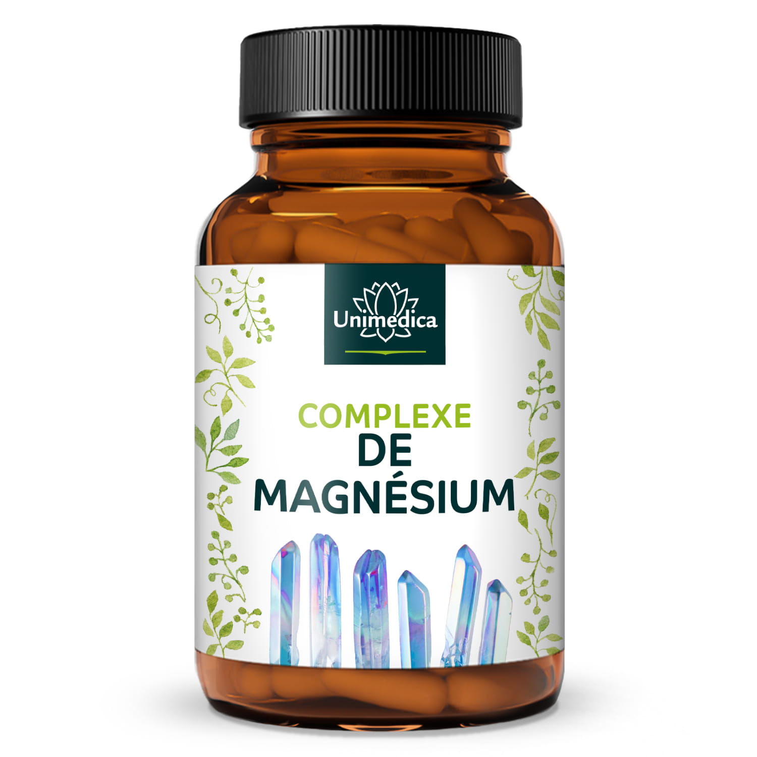 Complexe de magnésium - 417 mg de magnésium élémentaire par dose journalière - 180 gélules - Unimedica