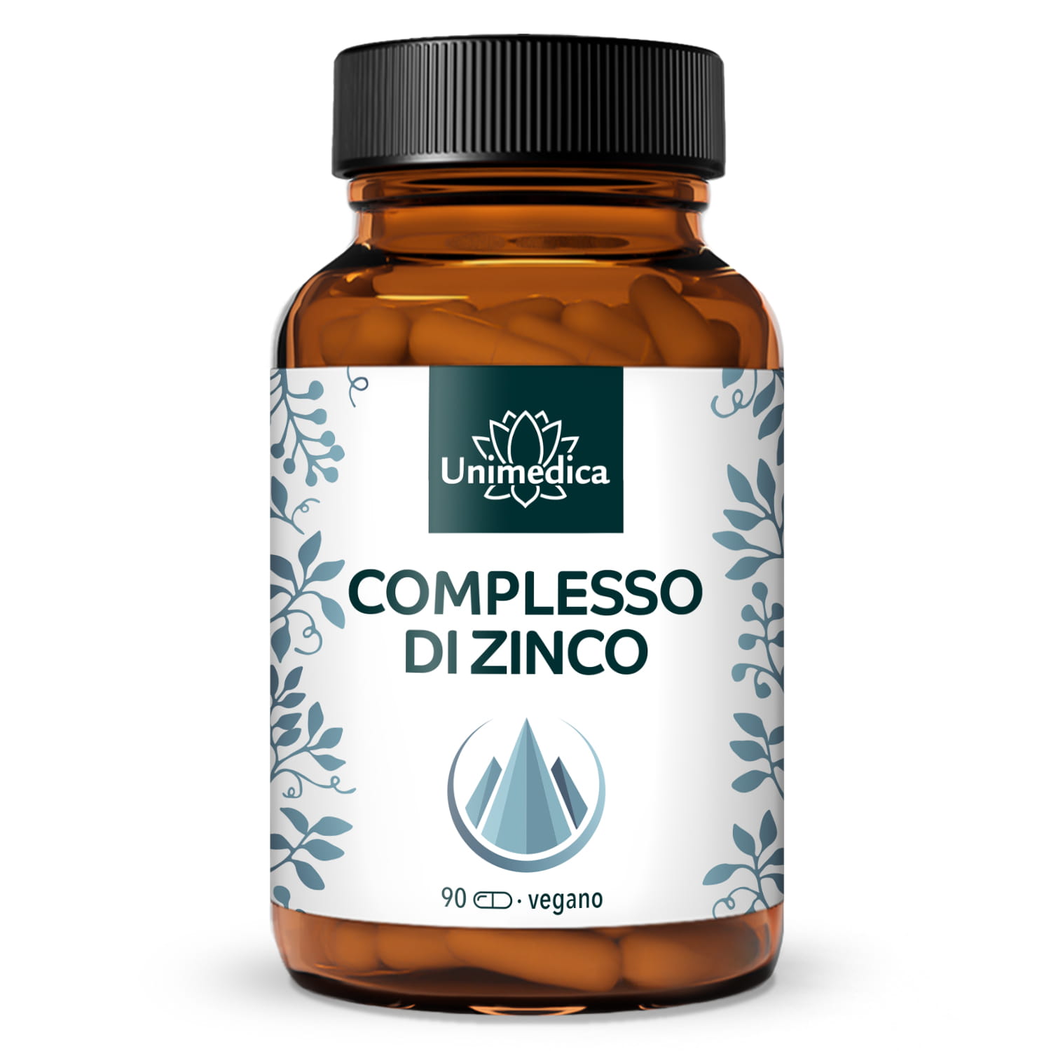 Complesso di zinco - 3 forme - 25 mg di zinco per dose giornaliera (1 capsula) - ad alto dosaggio - 90 capsule - di Unimedica