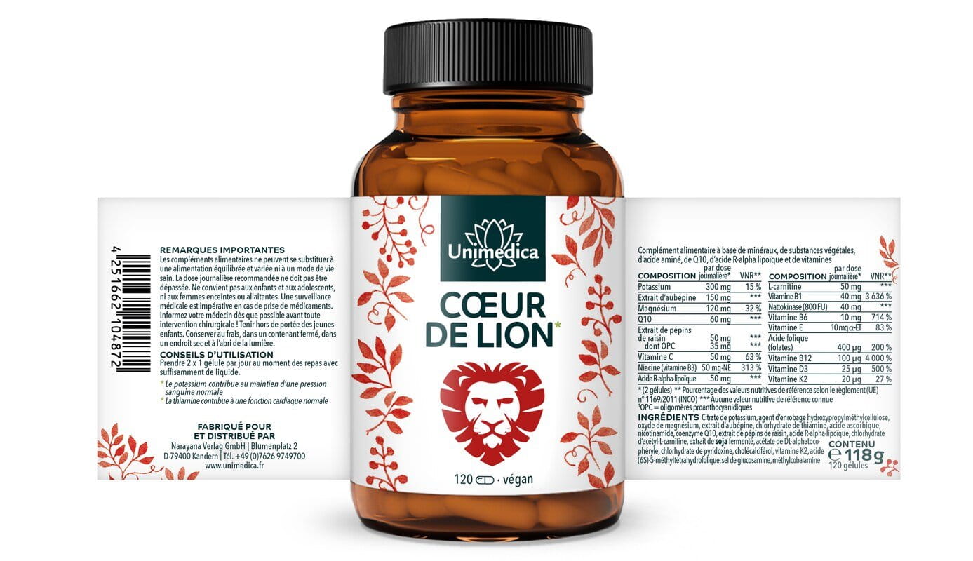Cœur de lion*  Produit combiné - 120 gélules - par Unimedica