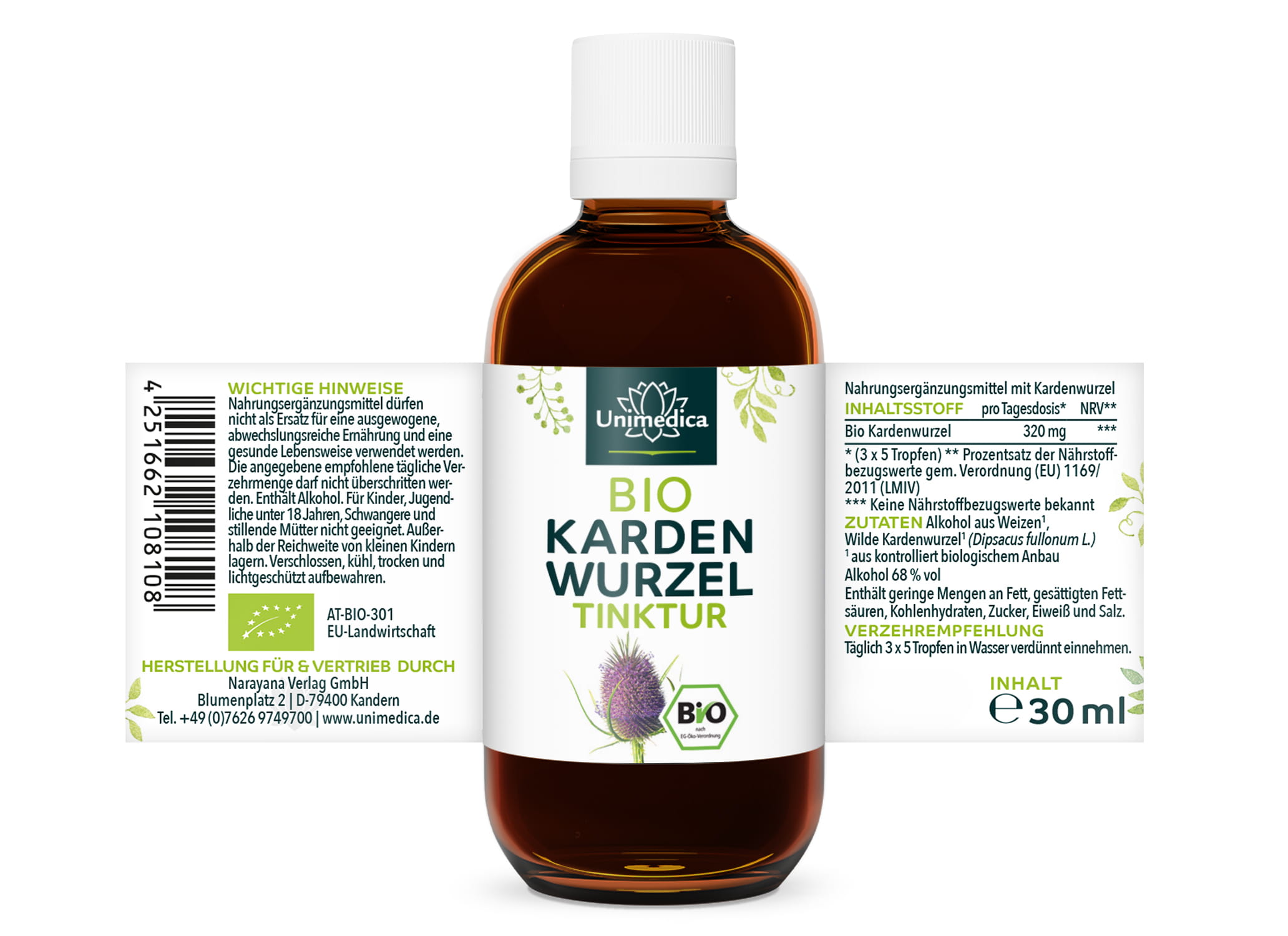 Bio Kardenwurzel Tinktur - 30 ml - von Unimedica