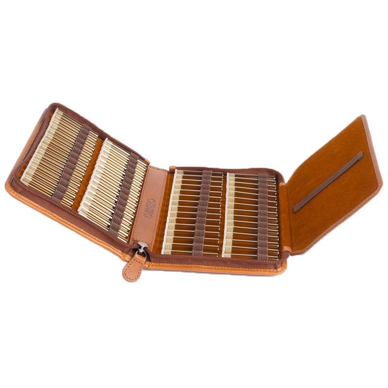 Pochette 60 fioles - cuir nappa naturel