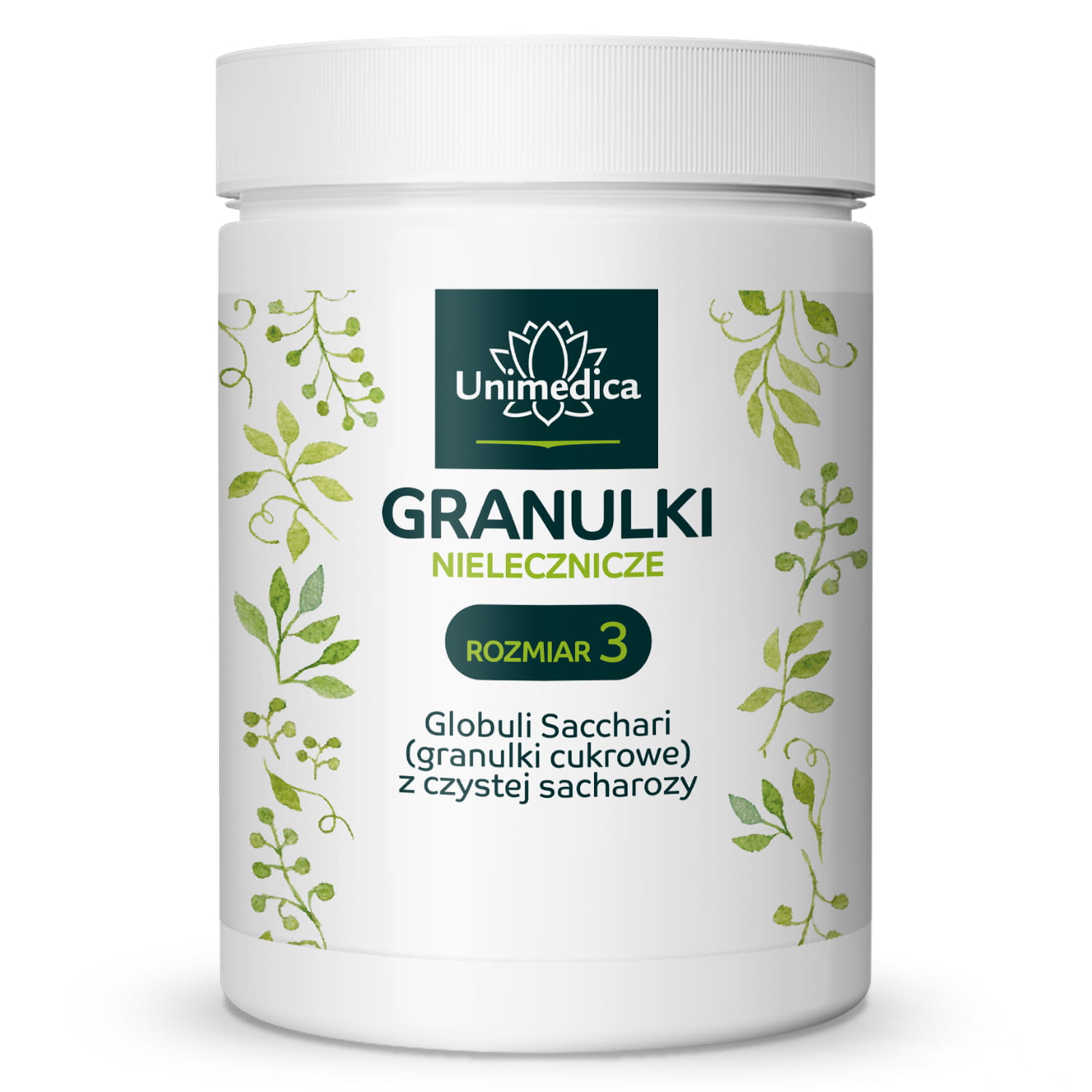 Nielecznicze globuli nr 3 - Globuli Sacchari (kulki cukrowe) z czystej sacharozy - 1000 g - od Unimedica