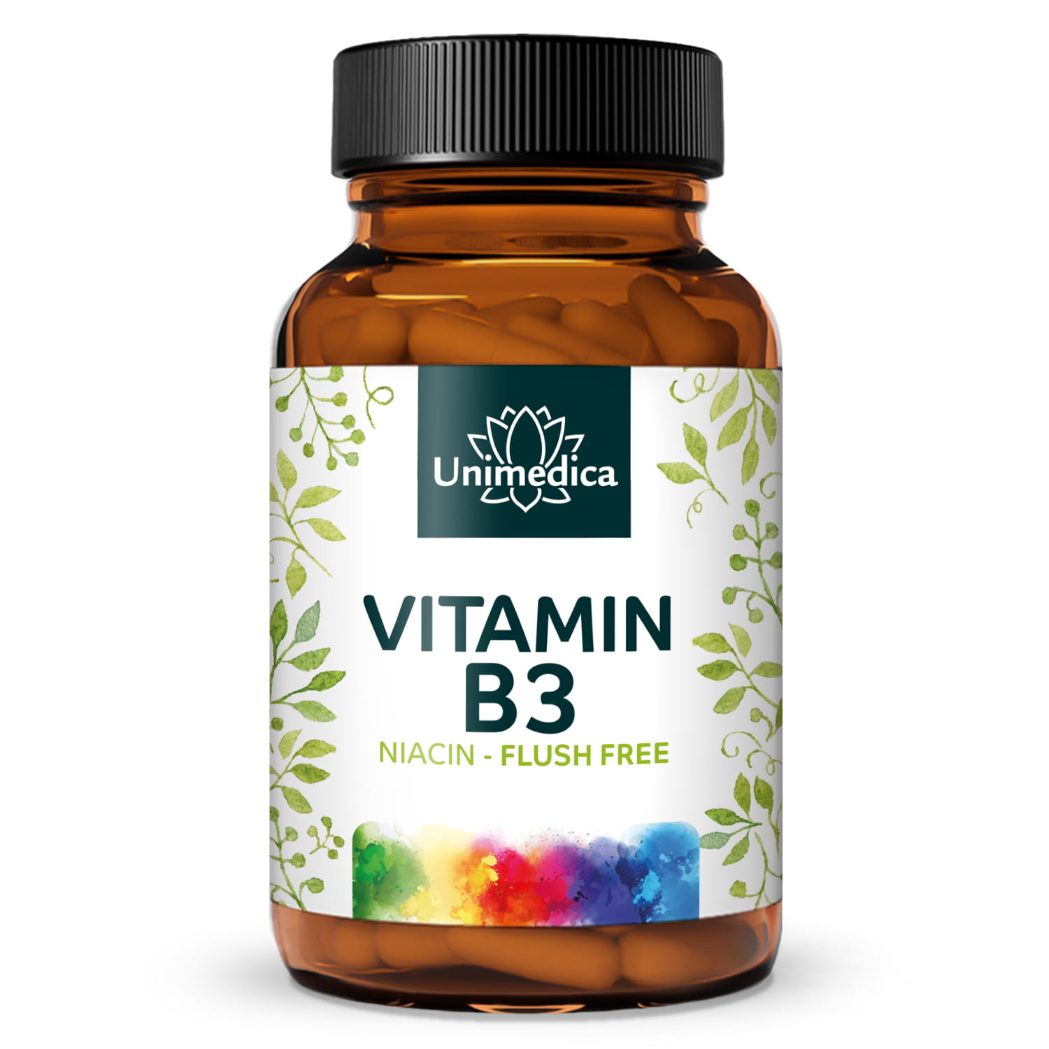 Vitamin B3 Niacin "Flush Free" - 500 mg pro Tagesdosis (1 Kapsel) - 90 Kapseln - von Unimedica