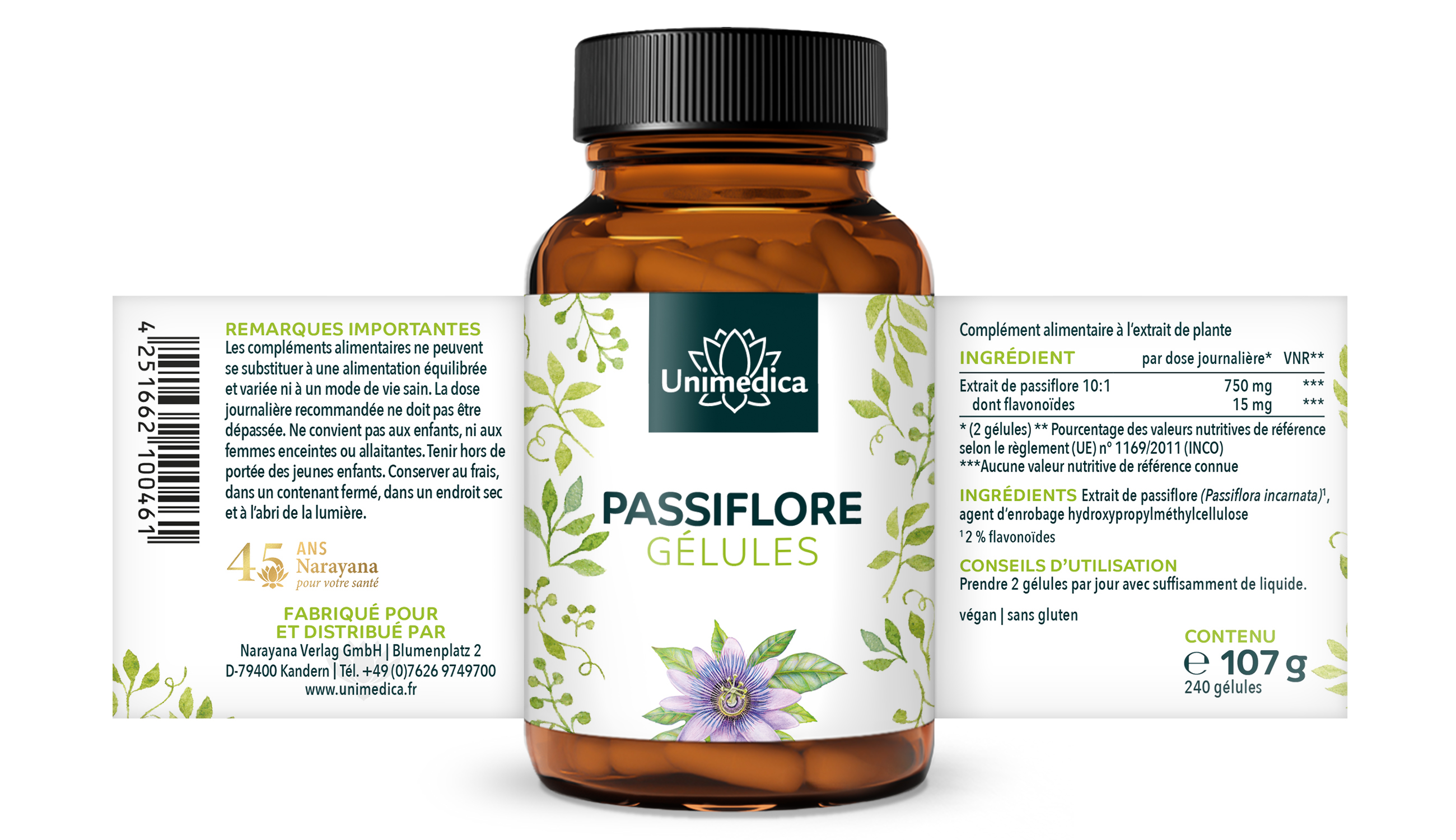 Gélules fleur de passion - 240 gélules  d'Unimedica