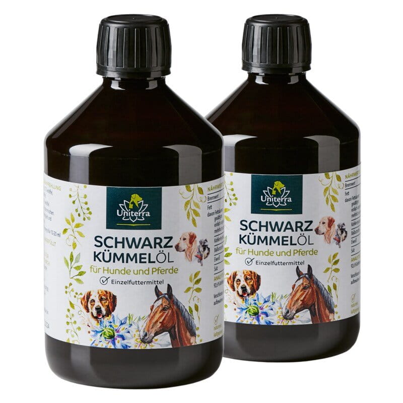 Double saver pack: Black cumin seed oil for dogs and horses - 2 x 500 ml - from Uniterra