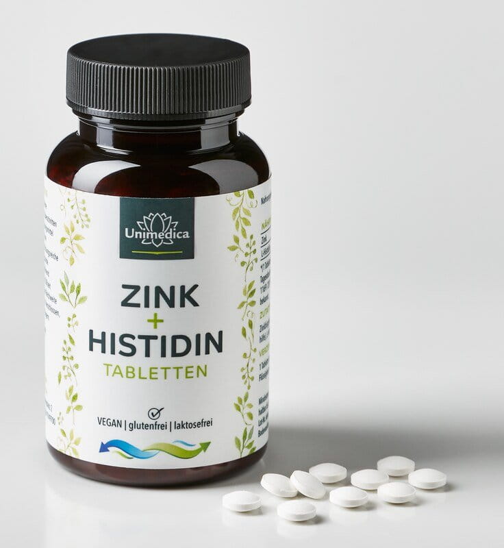 Zink+Histidin - 400 Tabletten je 25 mg pro Tagesdosis - von Unimedica