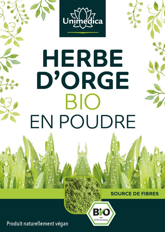 Herbe d'orge BIO en poudre - 250 g - par Unimedica