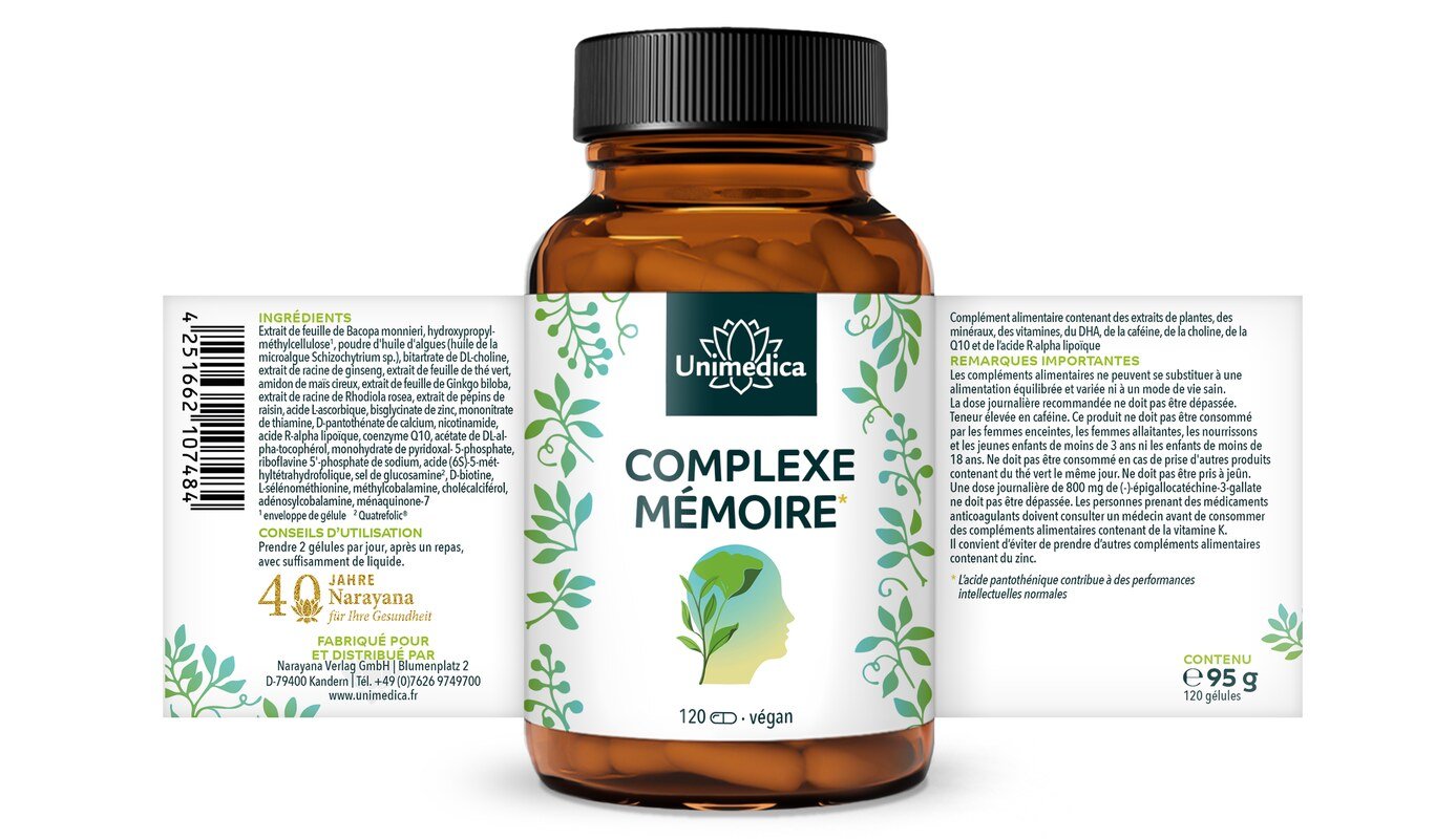 Lot de 2: Complexe mémoire*  2 x 120 gélules  par Unimedica