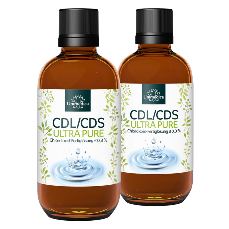 Lot de 2: Solution de dioxyde de chlore CDL/CDS - ULTRA PURE - ≤ 0,3 % prête à l'emploi - 2 x 100 ml  d'Unimedica