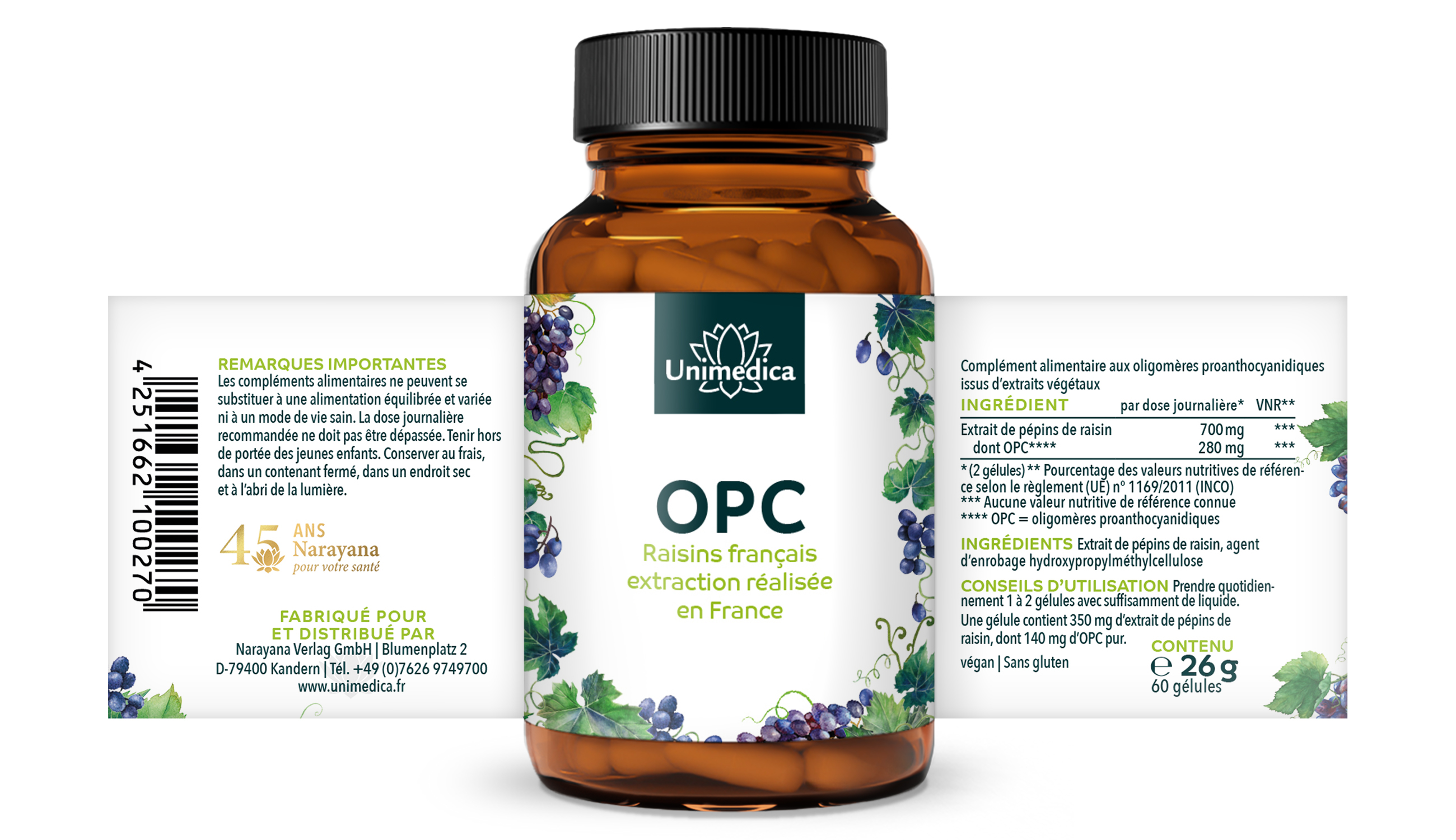Gélules OPC - 60 gélules - Unimedica