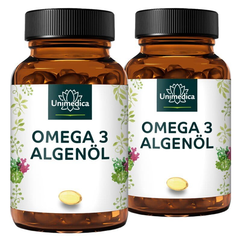 2er-Sparset: Omega 3 Algenöl Kapseln - vegan - 90 Kapseln - von Unimedica