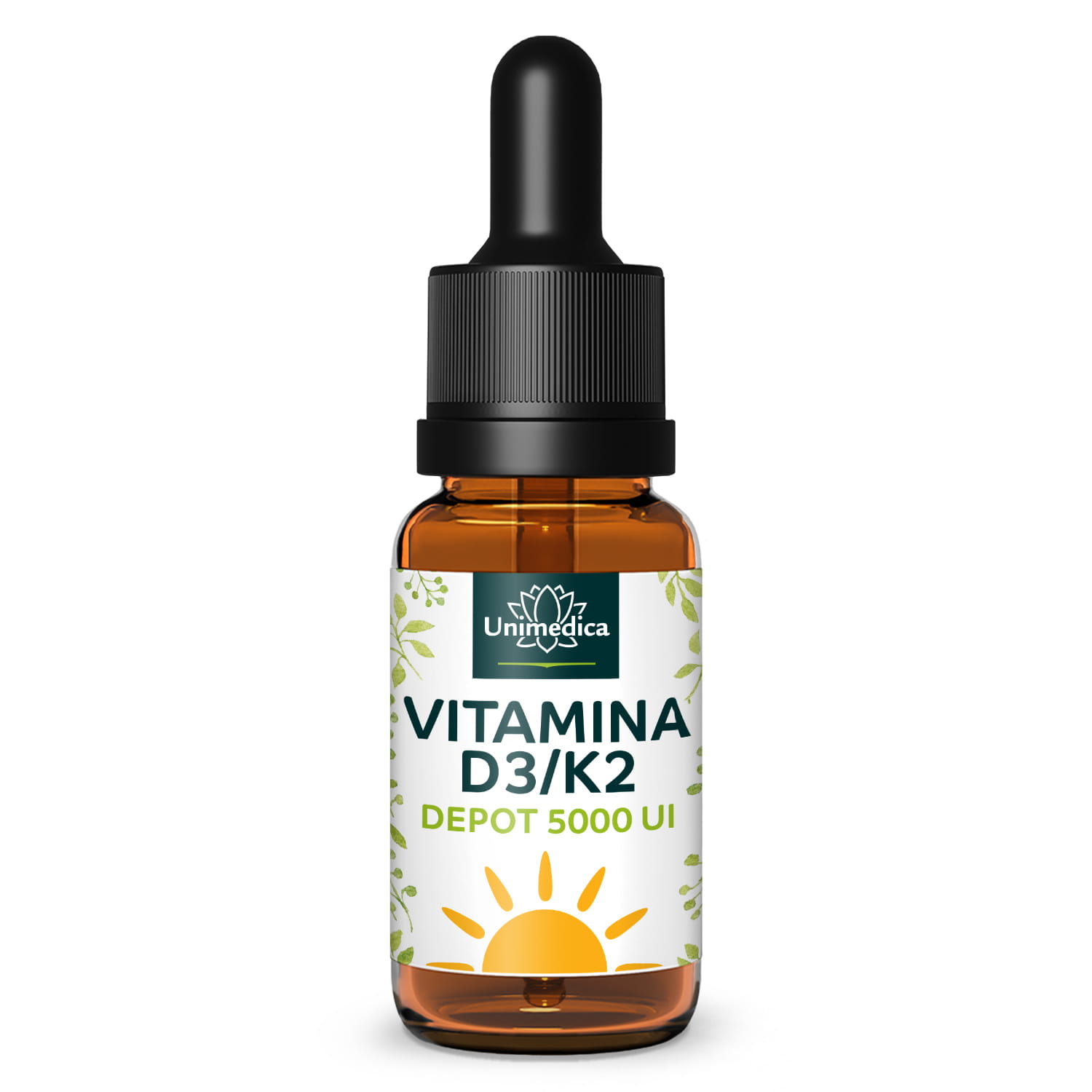 Vitamina D3/K2 5000 UI - a rilascio prolungato - K2VITAL® - 125 µg D3 e 100 µg K2 per dose di 5 giorni (1 goccia) - 10 ml - di Unimedica