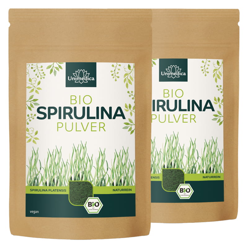 2er-Sparset: Bio Spirulina Pulver - 2 x 500g - von Unimedica