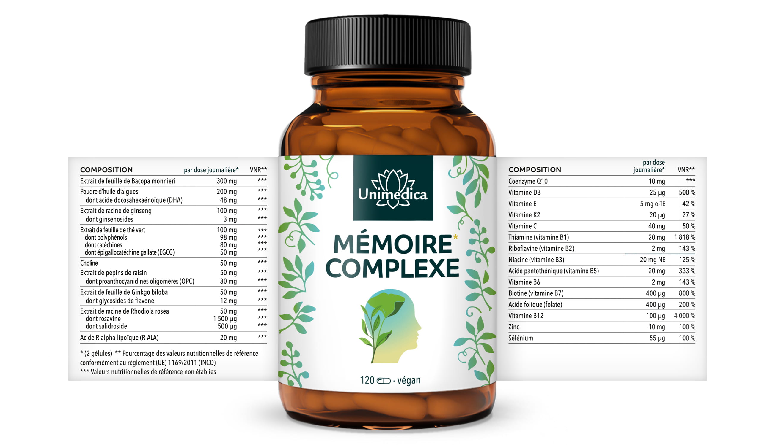 Complexe mémoire*  120 gélules  par Unimedica