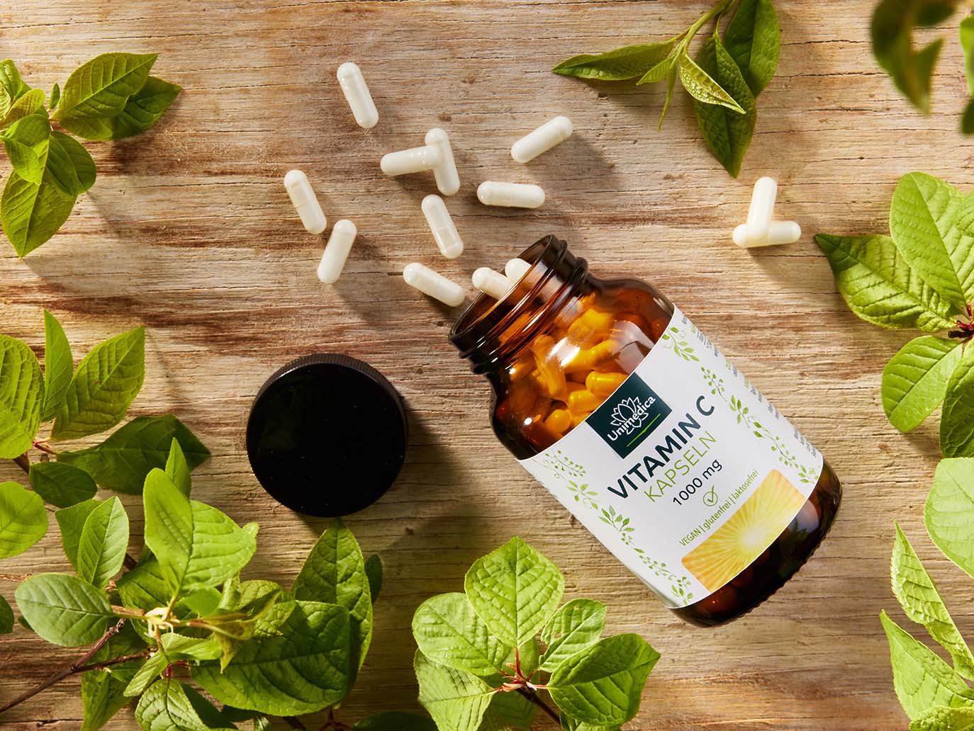 Vitamine C - 1 000 mg par dose quotidienne (2 gélules) - 99 % de pureté - 180 gélules - de Unimedica