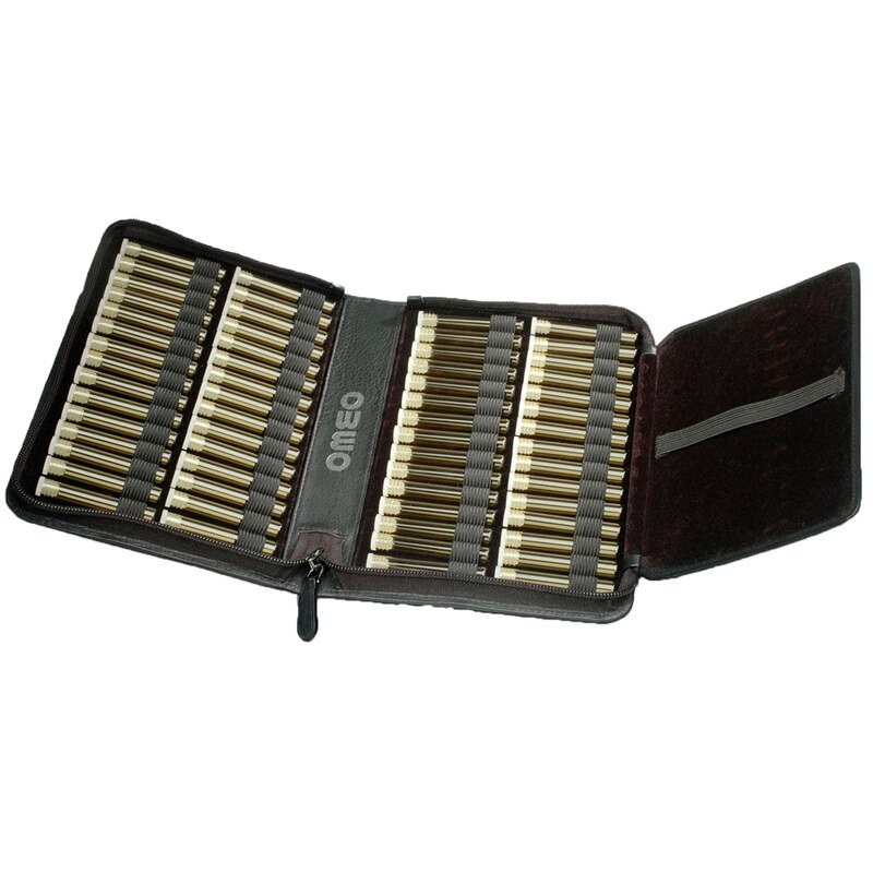 Pharmacie de poche : étui en cuir souple et ses 60 tubes* en verre brun