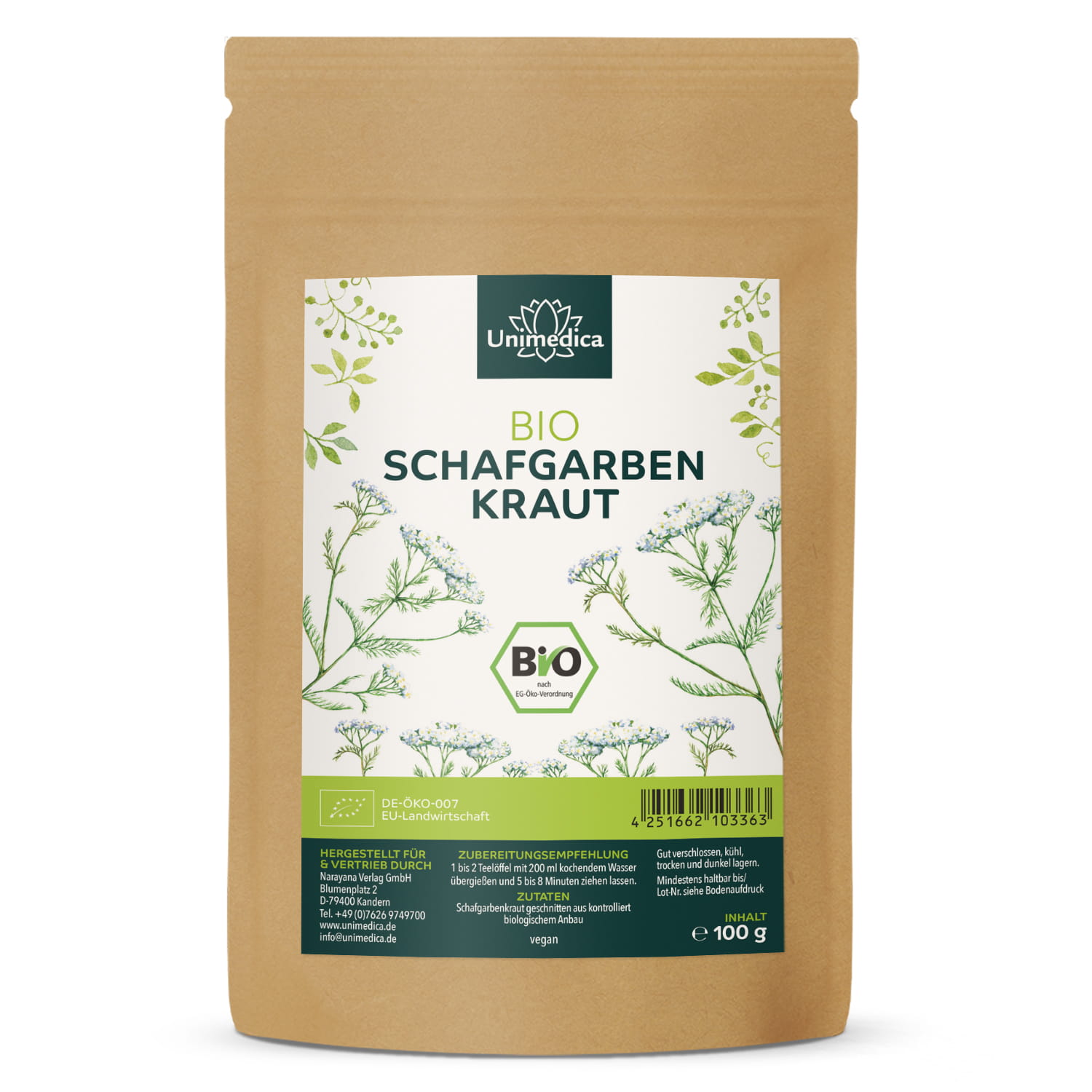 Tisane d'achillée millefeuille - 100 g - par Unimedica