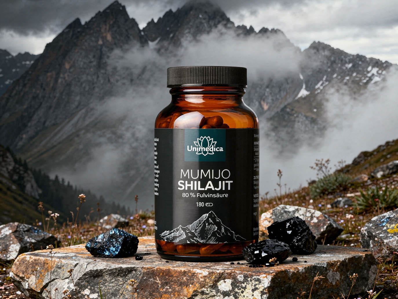 Mumijo Shilajit with 80% fulvic acid - 180 capsules - by Unimedica
