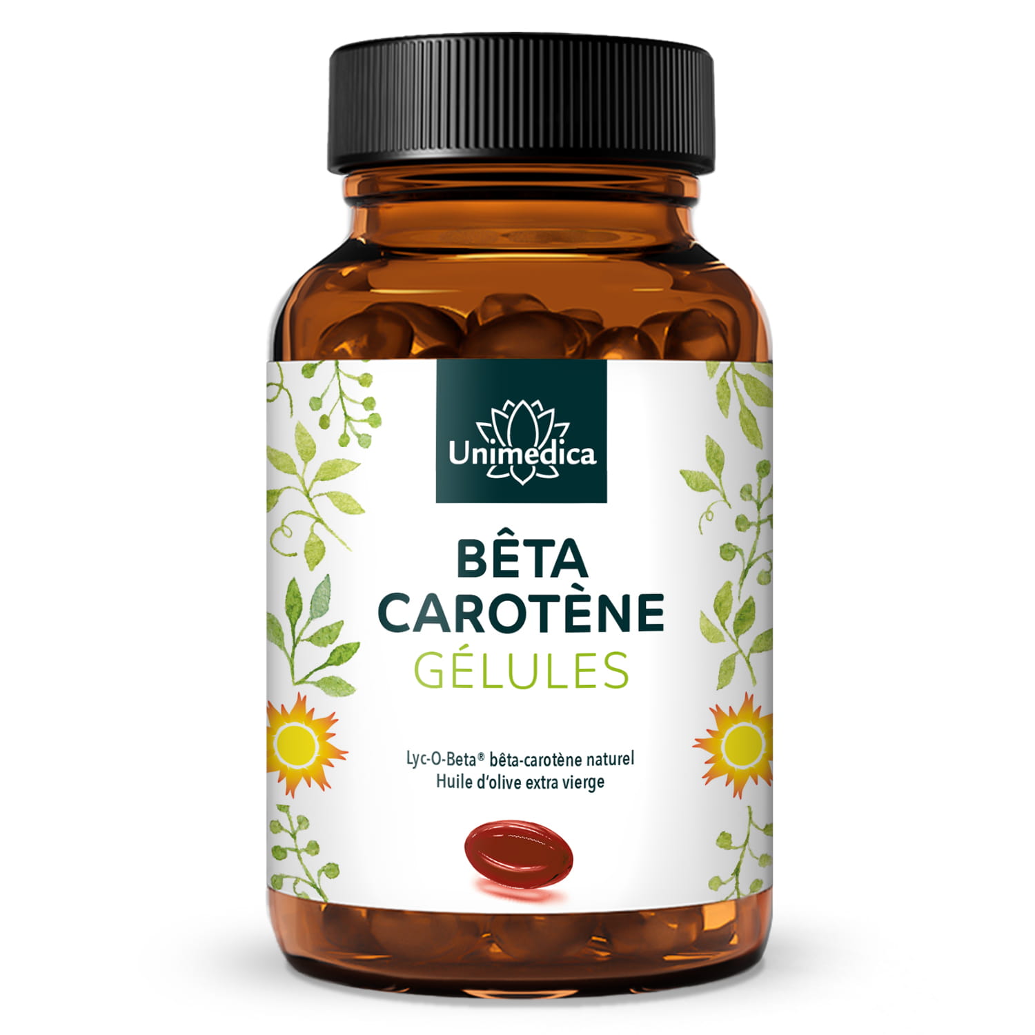 Bêta-carotène - à base de Lyc-O-Beta® - 15 mg - 25 000 UI par dose journalière (1 gélule) - 180 capsules molles