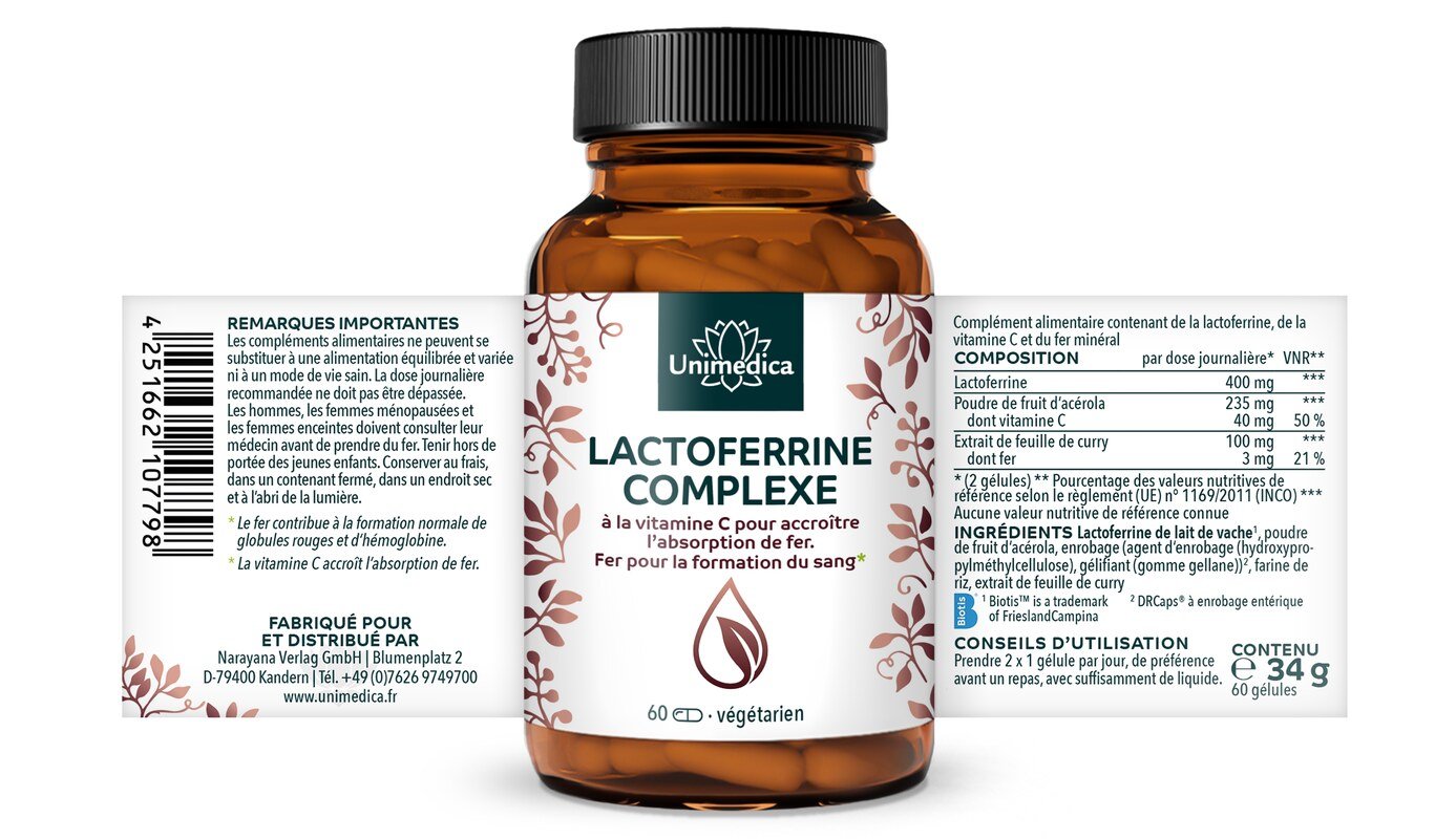 Complexe Lactoferrine - 60 gélules - par Unimedica
