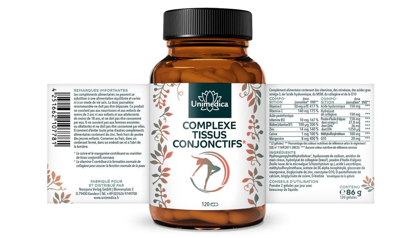 Complexe tissus conjonctifs - 120 gélules - par Unimedica