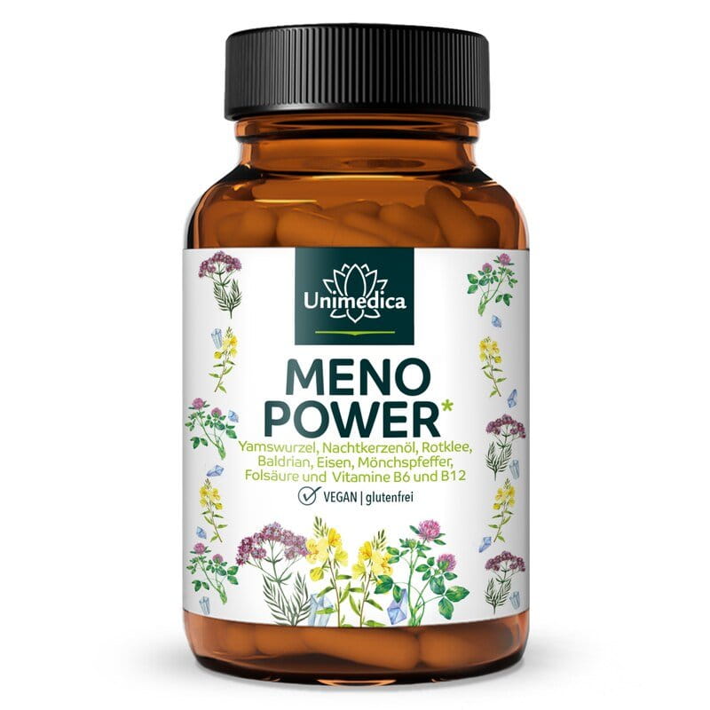 Menopower* - including yam root, evening primrose oil, iron and B vitamins - 90 capsules - from Unimedica