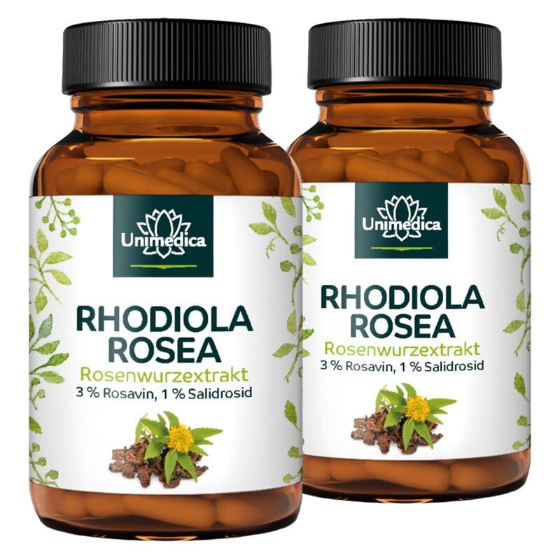Lot de 2: Rhodiola Rosea  Extrait d'orpin rose - 200 mg - 2 x 90 gélules - par Unimedica